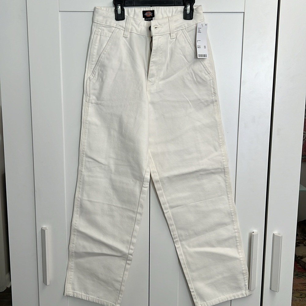 NEW Women’s Dickies Canvas Pants Ivory Size 2